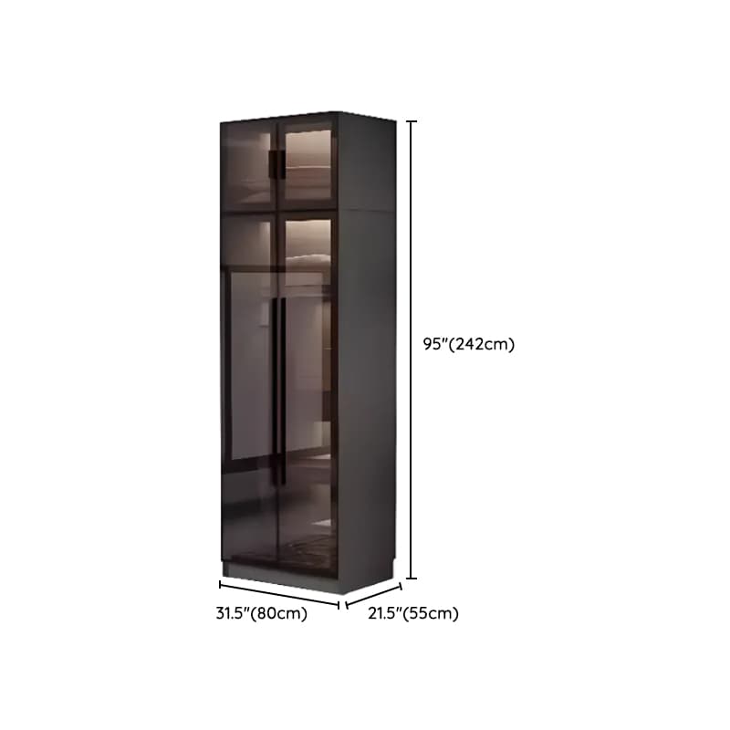 Charcoal Modish Timber Self-supporting Cabinet Armoire with Soft Close Drawer and Door, Hanging Rod - image 15