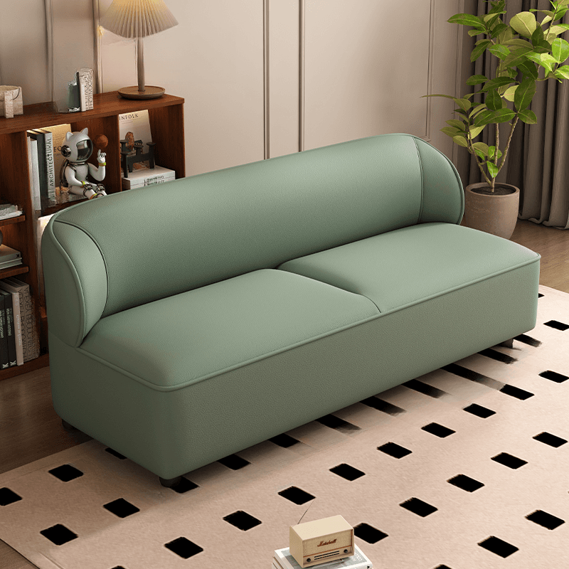 Contemporary Modern Solid Color Scratch-durable Loveseat in PU Leather, 2-Seater with 1 Pillow - image 8