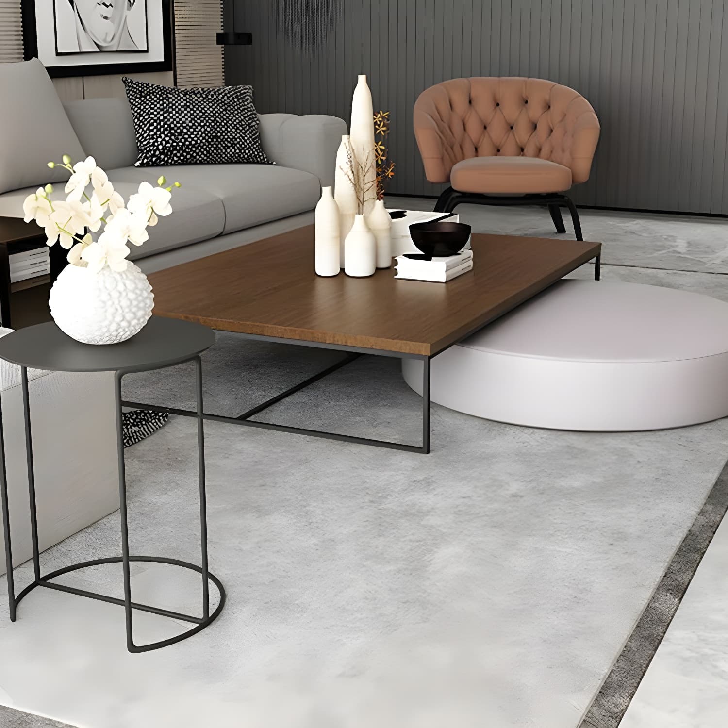 North European Wood Coffee Table Rectangle Frame Cocktail Table - image 13