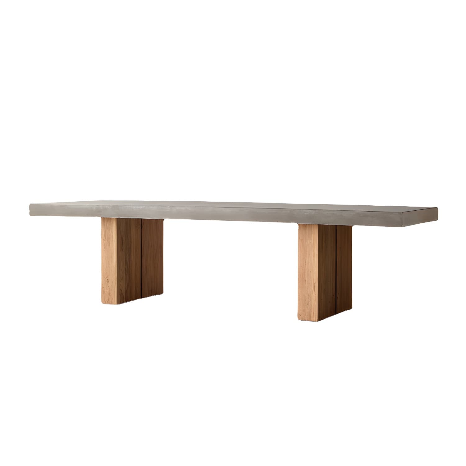 Modern Rectangle Dining table Solid Wood Double Pedestal Table in Grey - image 5