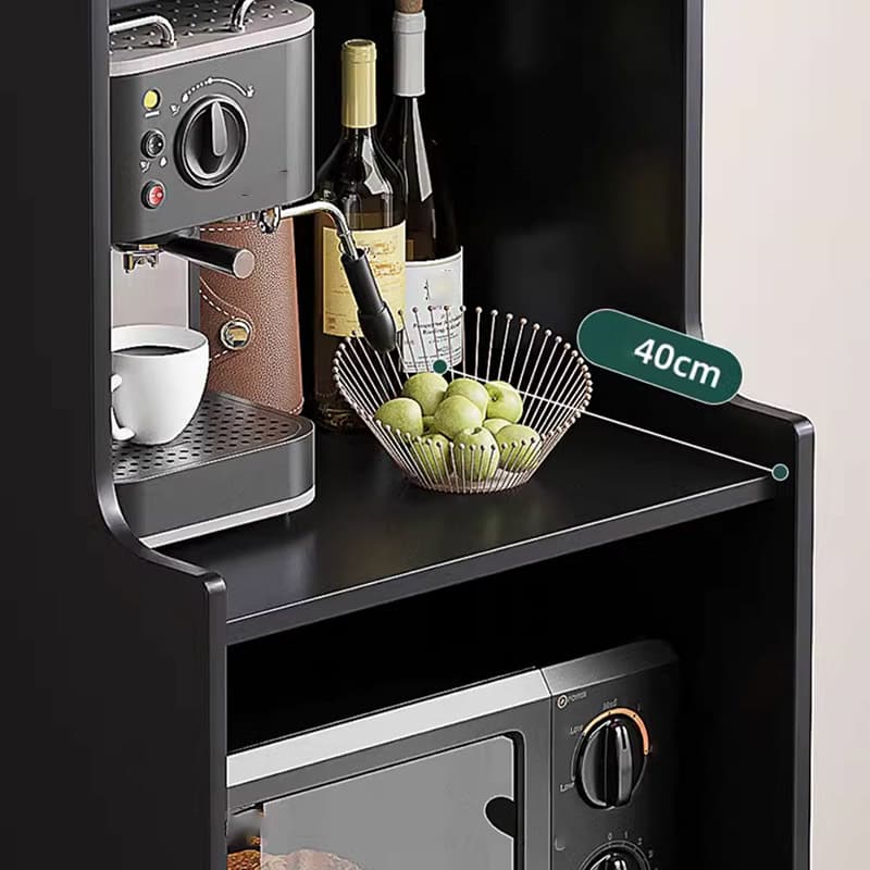 Living Room Use Simplistic Rectangle Black Wood Free Standing Utility Storage Cabinet with Knob Handle - image 8