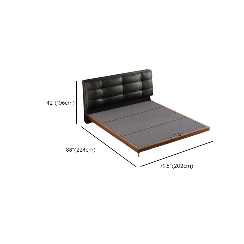 Solid Color Platform Bed with Natural Wood Frame and Button-tufted Design for Living Room - image 17