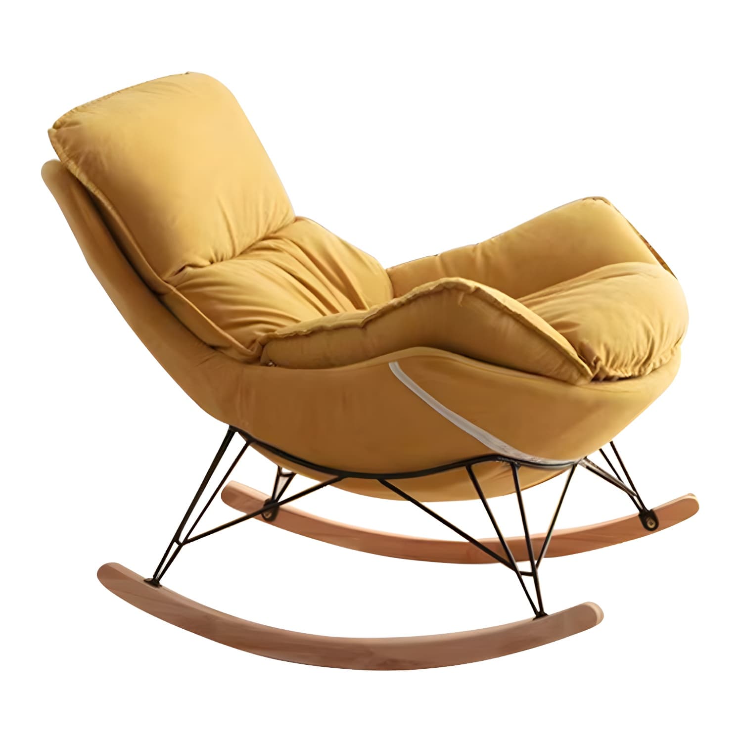 Upholstered Rocking Chair Contemporary Rocker Chair with Ottoman - image 11
