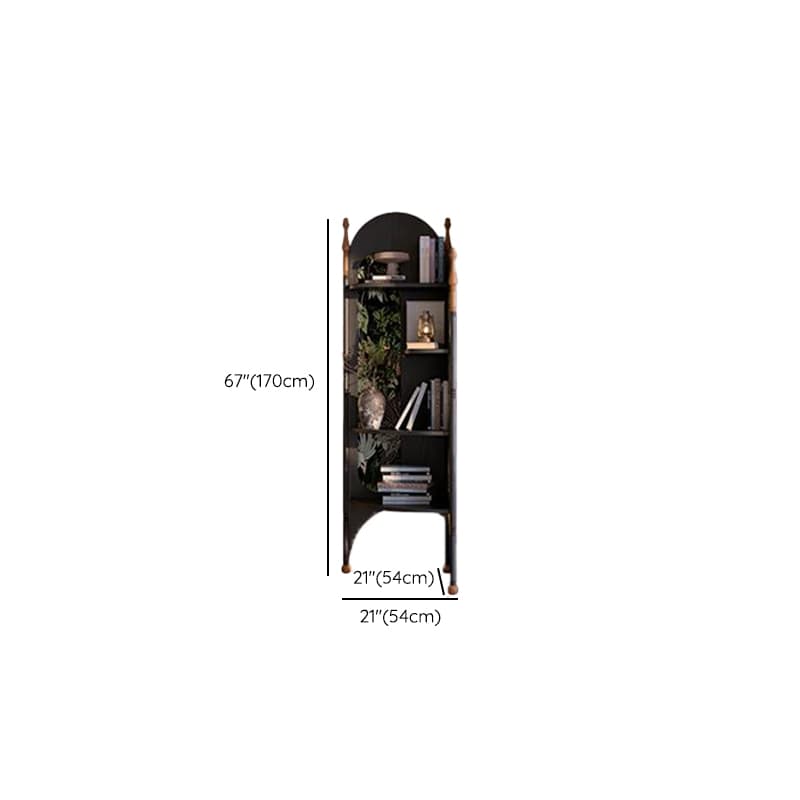 Modern Simple Style Nook Decorative Cabinet with 6 Exterior Shelves/4 Exterior Shelves, Ash Wood Countertop in Matte Black - image 9