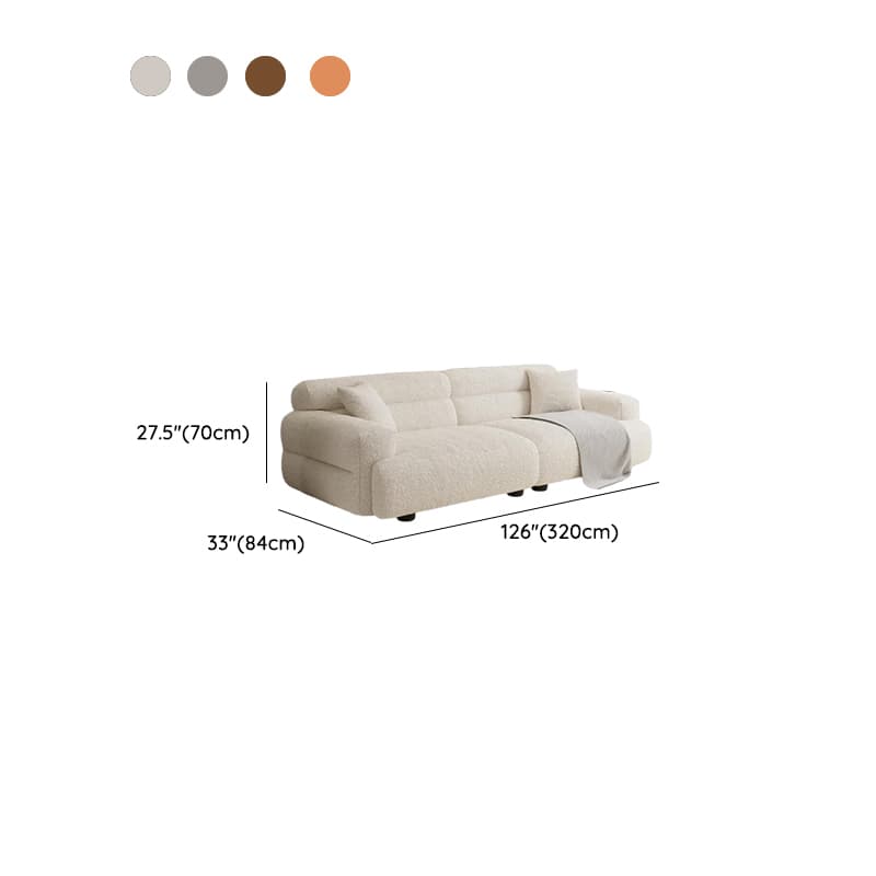 Contemporary Solid Color Tear Resistant Standard Sofa in Gray/Light Brown/Citrus Color for 4/5/3 with 2 Pillows - image 21