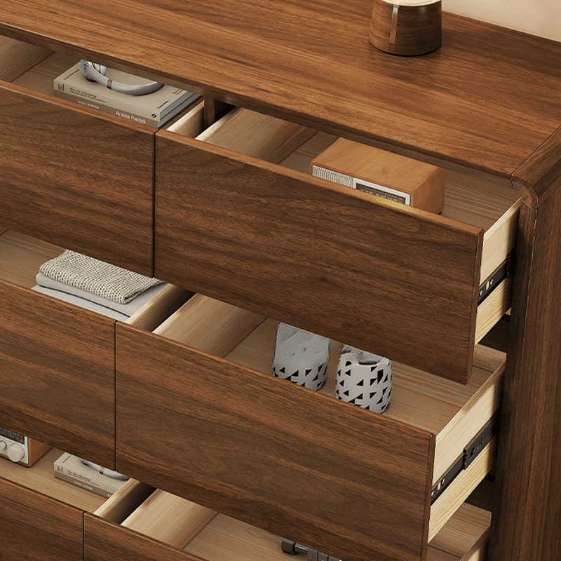 Cocoa Simple Double Dresser/Bachelor Chest Oak Wood with 8/6/5 Drawers Horizontal/Vertical