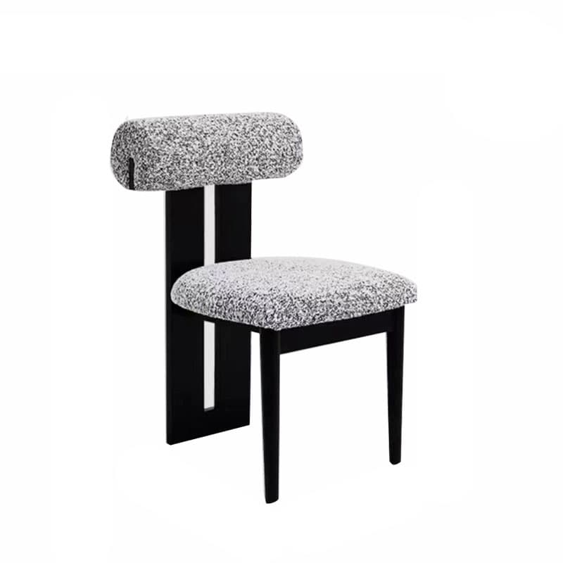 Modern Upholstered Armless Kitchen & Dining Chair, Open Back, Wood Ash, 1 Piece