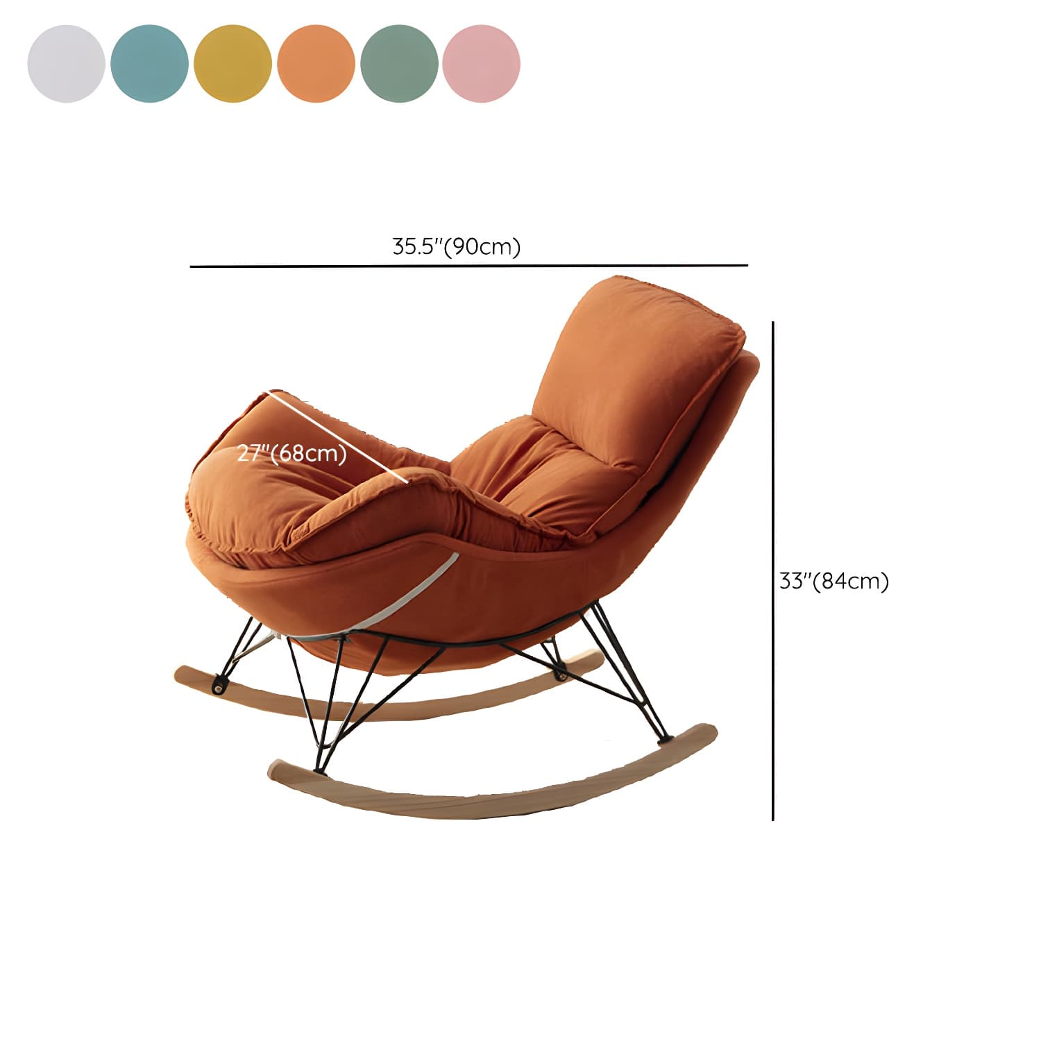 Contemporary with Light Legs Living Room Spindle Rocking Accent Chair - image 21