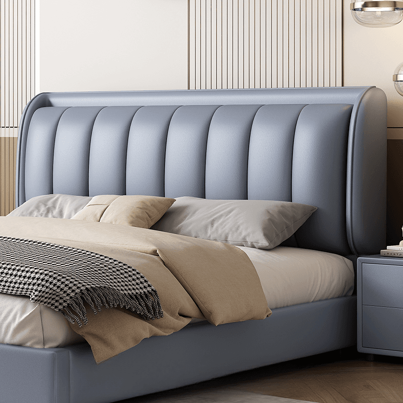 Modish Timber Panel Headboard with No Distressing, Arched/Rectangle/Camelback Shape for Full/King/Queen Bed, Featuring Sponge Upholstery Fill and Standard Height - image 4