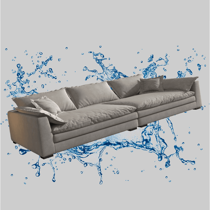 Chalk Flannel Upholstered Sofa Couch with Arm in a Modern Style - image 6