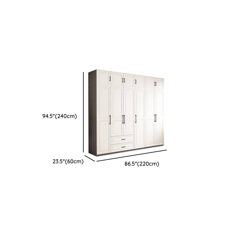 Chalk Minimalist Manufactured Wood Cabinet Armoire with 2-Drawer, Soft Close Door, Interior Shelves, and Clothing Rod - image 22