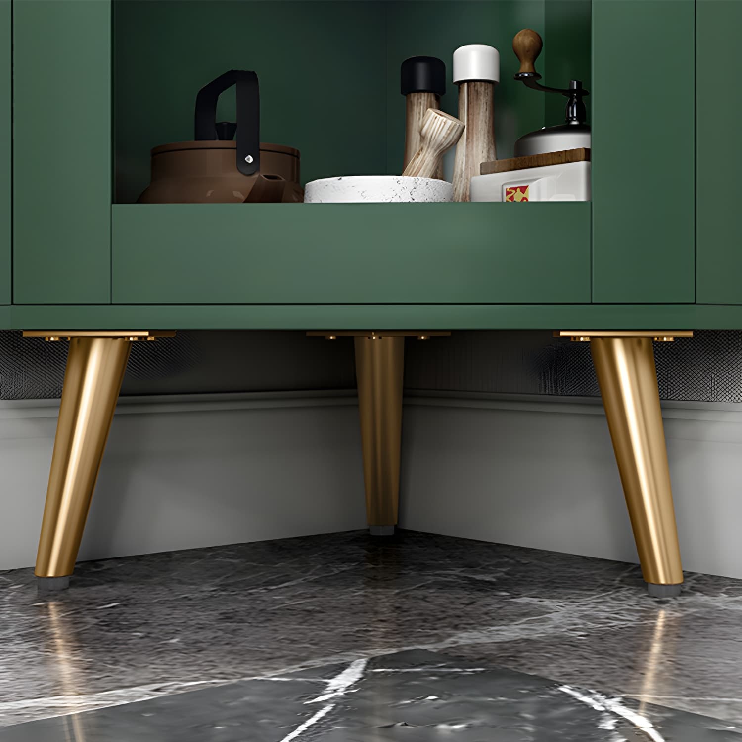 Wooden Storage Cabinet with 2 Glass Doors and Storage Shelf Modern - image 7