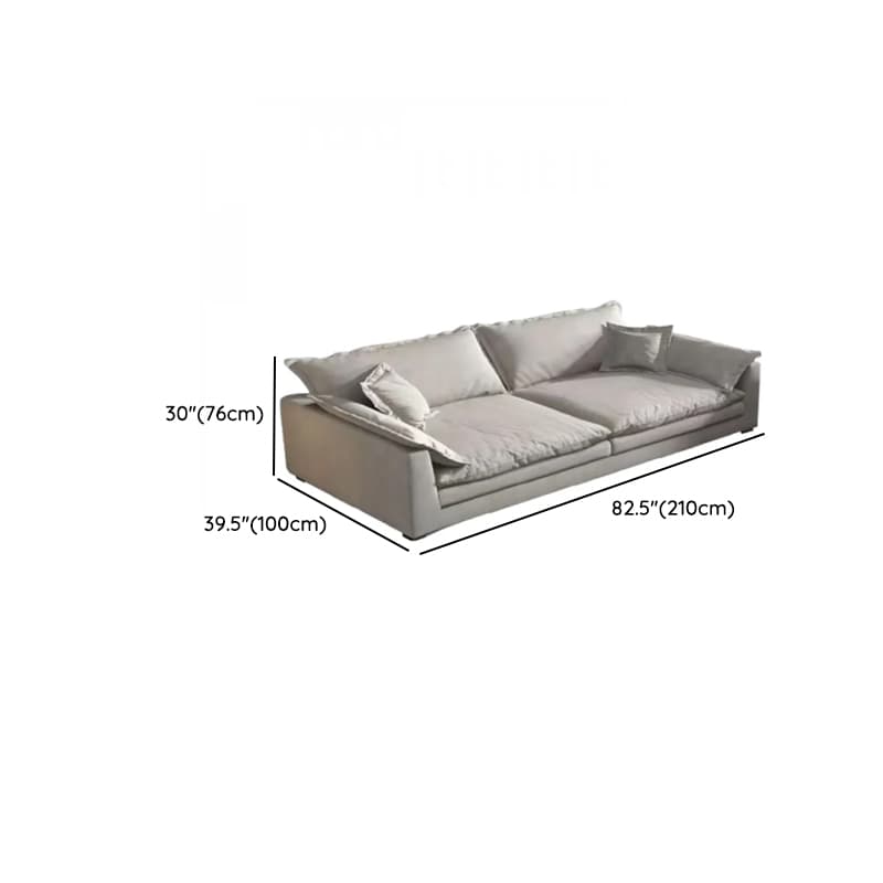 Chalk Flannel Upholstered Sofa Couch with Arm in a Modern Style - image 7