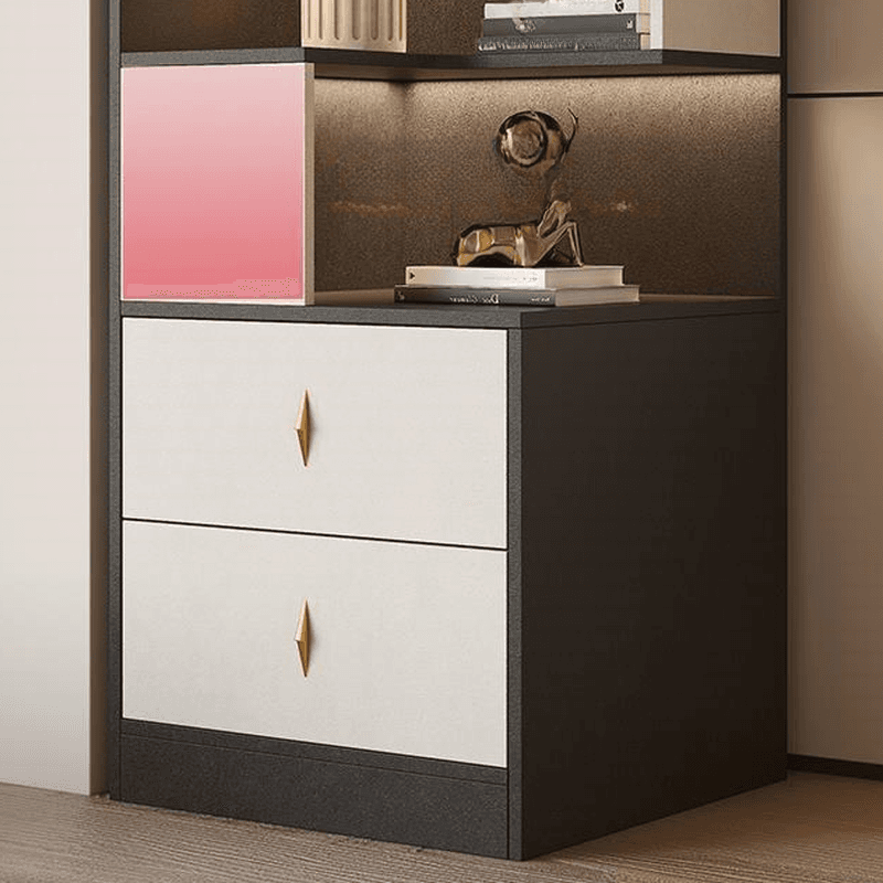 Modish Timber White/Ink/Gray Nook Accent Chest with 4 Exterior Shelves & Soft Close Drawer - image 11
