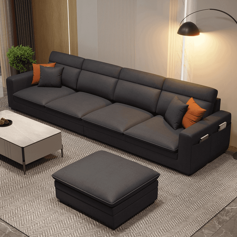 L-Shape/Straight Natural Wood Sofa Chaise/Sofa Couch with Concealed Support - image 14