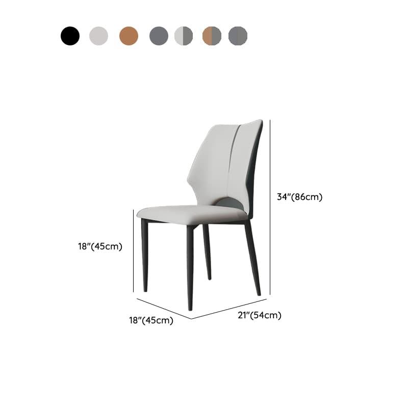 Trendy Winged-back Side Chair in Pu Leather with Midnight Black Alloy Legs, Secure and Stylish - image 14