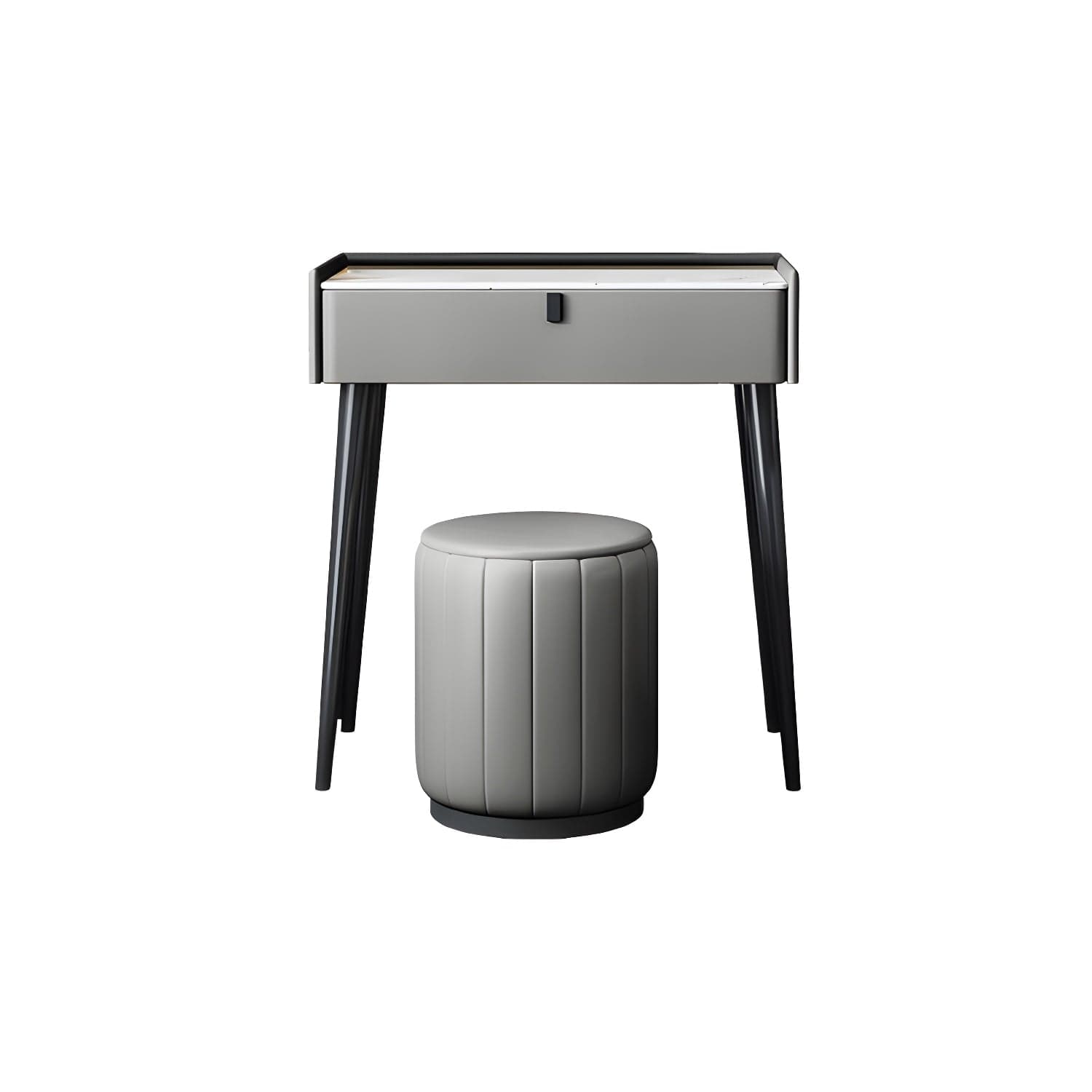 1/3 Drawers Vanity Set with Stool Modern Stone Top Dressing Table