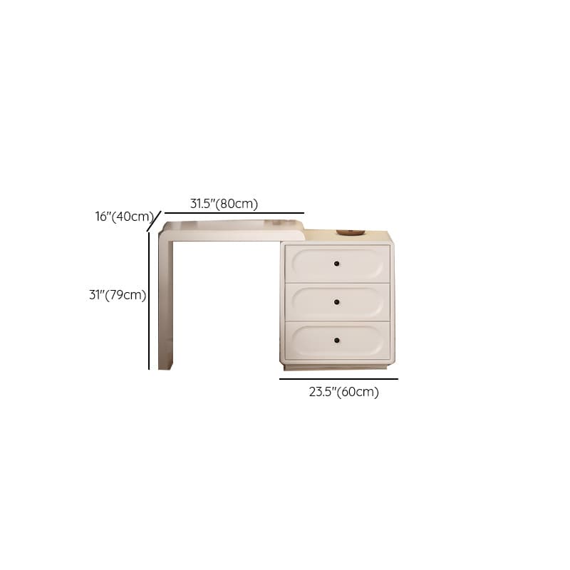 Chalk Modish Large/Standard Makeup Vanity with Laminate Table Top and 6/3 Drawers - image 7
