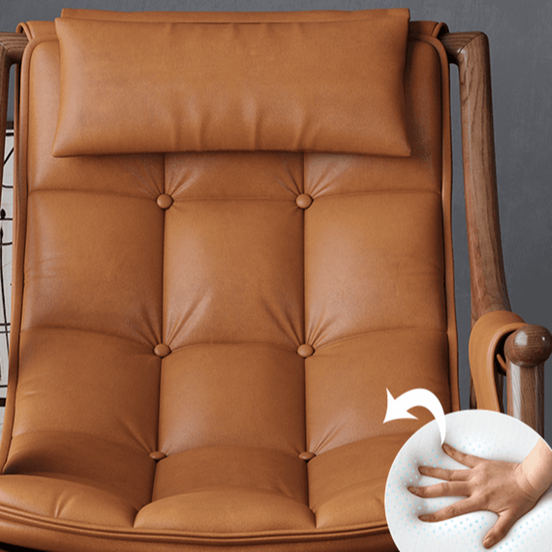Simple Upholstered Rocking Chair with Ottoman, Scratch-tolerant Padded Track Arm, 2 Piece Set - image 10