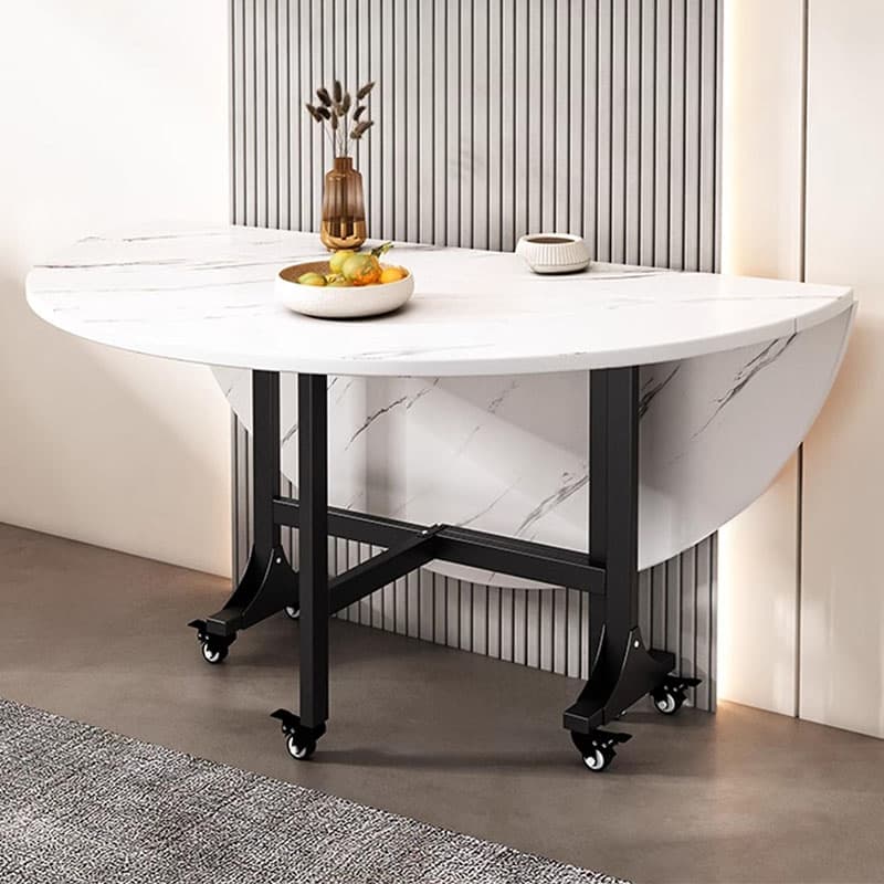 Manufactured Wood Top Extendable Dining Table with Metal Legs - image 4