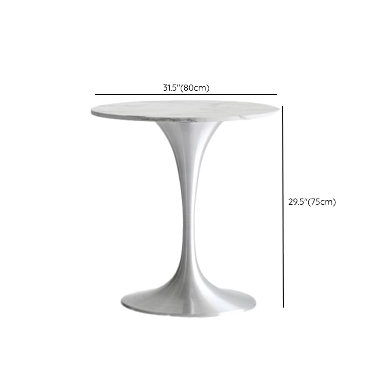 Standard Table Height Round Marble Stone Fixed Table for 2 in a Glamorous/Casual Style - image 14