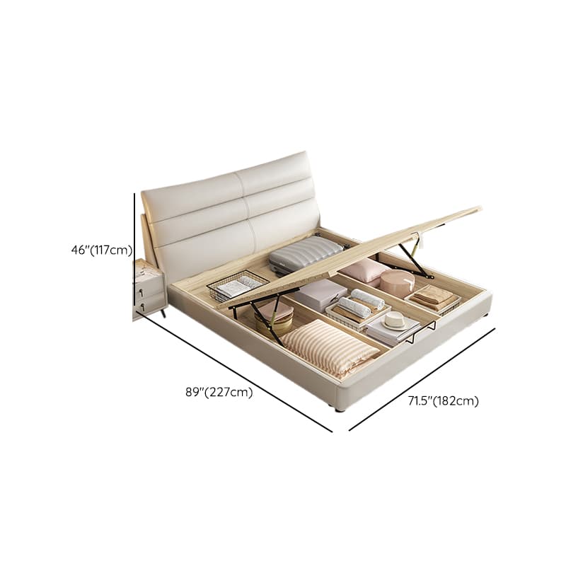 Solid Color Timber Framed Platform Bed With Storage/Panel Bed for Bedroom - image 12