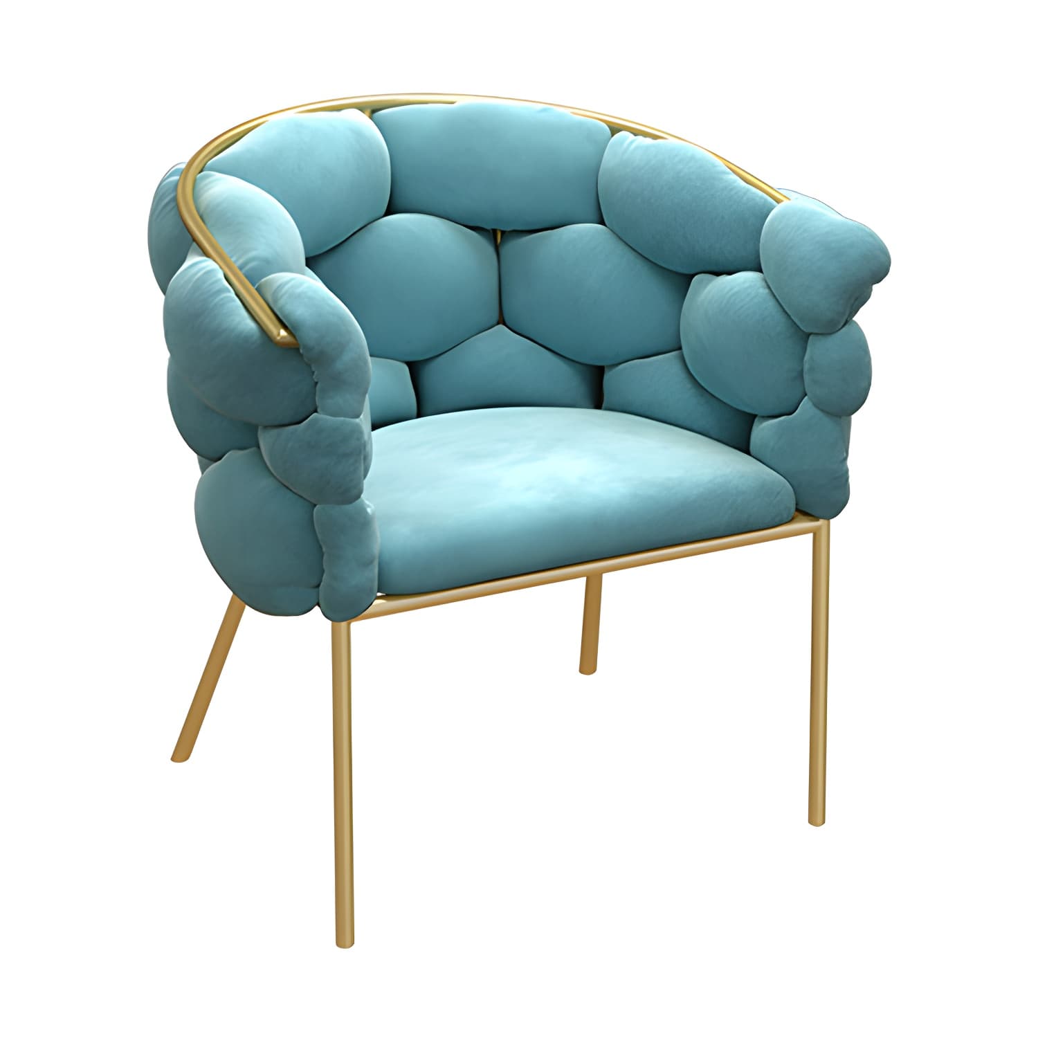 Glam Style Upholstered Gold Base Dining Arm Chair for Dining Room - image 13
