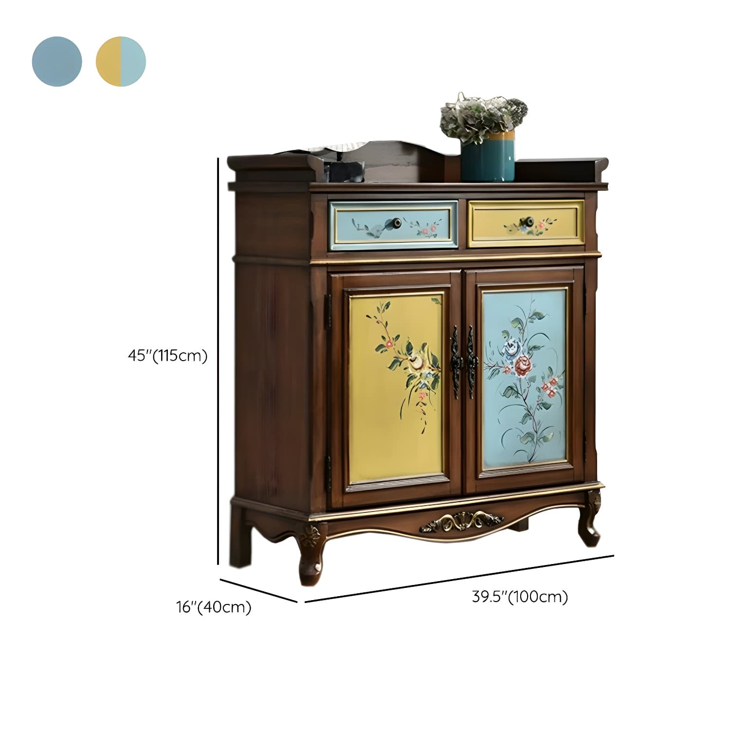 Industrial Rectangle Accent Cabinet Solid Wood Cabriole Legs Accent - image 12