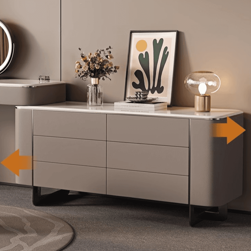 Vanity Set in Tan with 7 Drawers, Scalable and Push-Pull Features - image 3