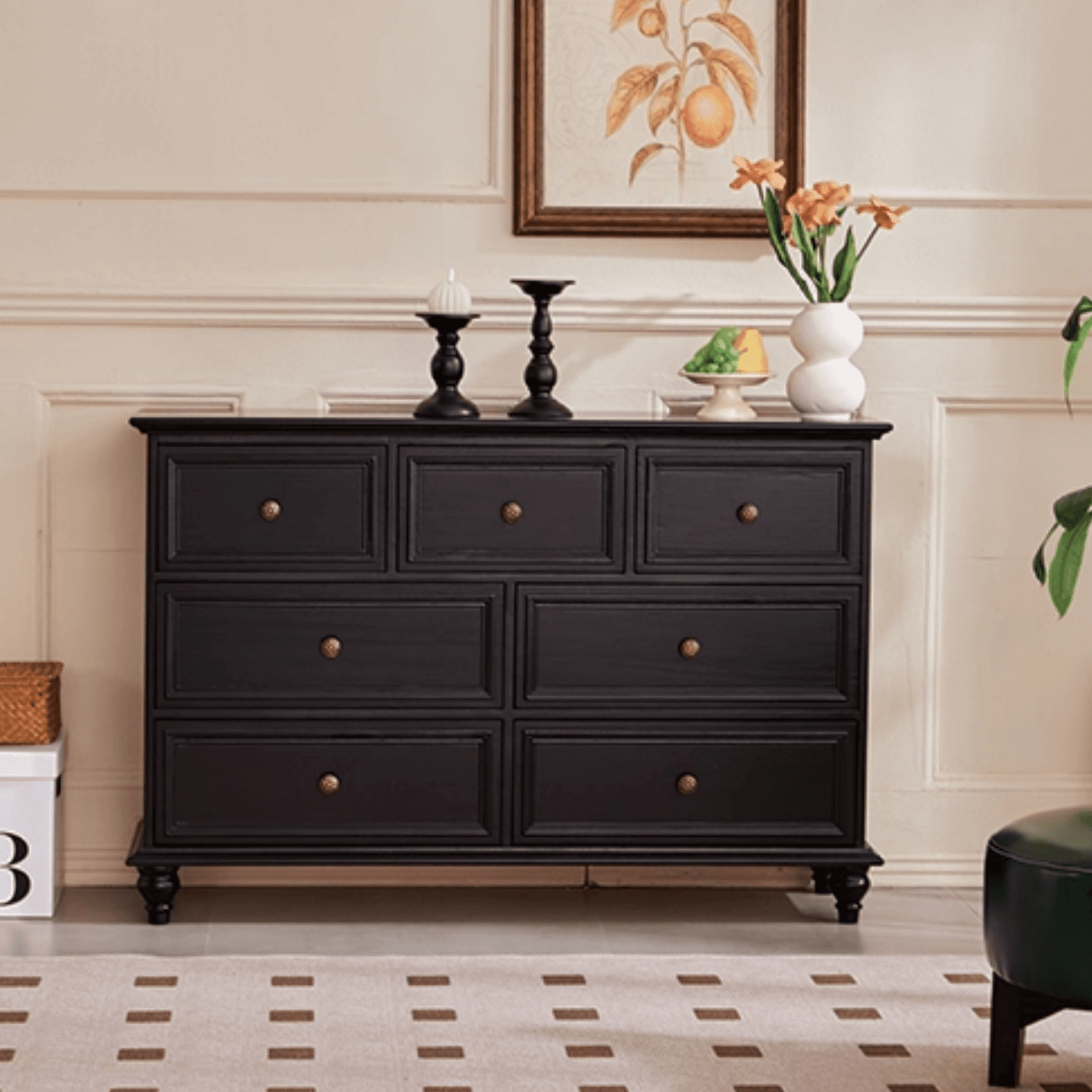 Casual Natural Wood Console Dresser/Semainier with 5/7/9 Drawers in Horizontal/Vertical Orientation - image 5