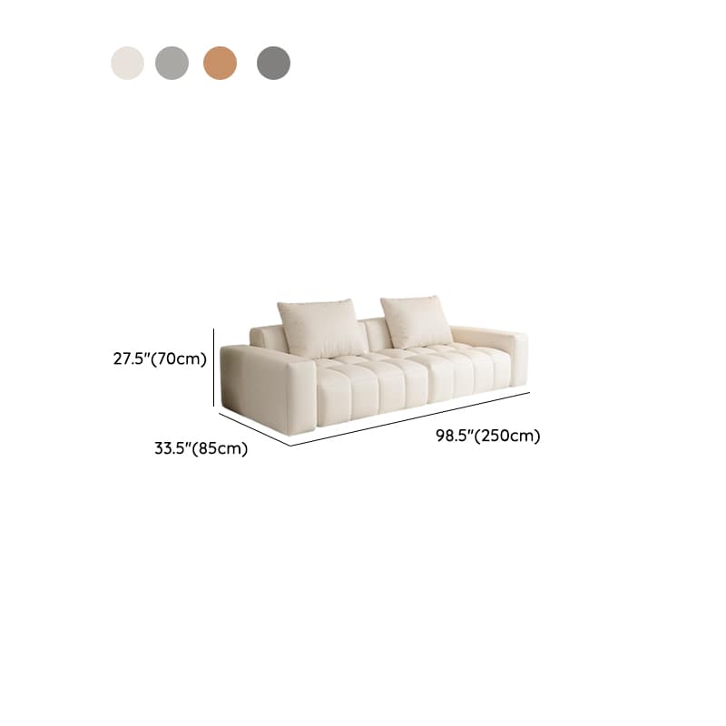 Contemporary Solid Color Tear Resistant Standard Sofa in Light Gray/Light Green/Ivory with Seating Capacity for 4/5 and 2 Pillows - image 14