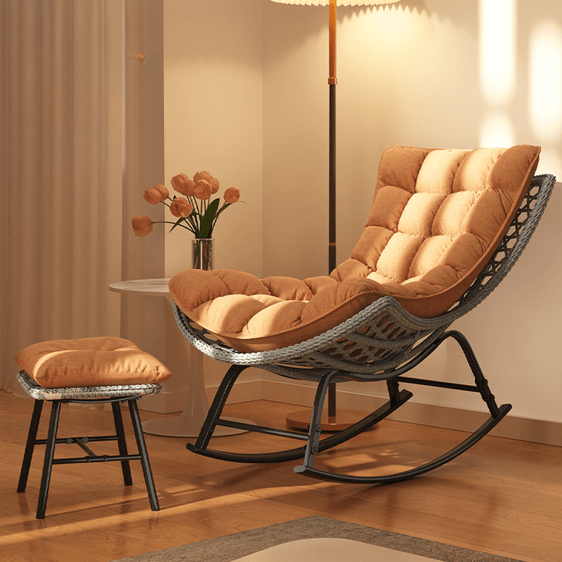 2 Piece Set/1 Piece Set Cushioned Rocking Chair with Ottoman in Resin with Rear in a Modern Simple Style - image 9