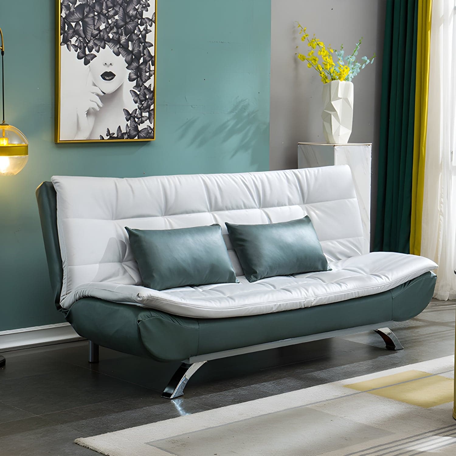 Faux Leather Sofa 35.43" H Armless Convertible Sofa for Living Room - image 10
