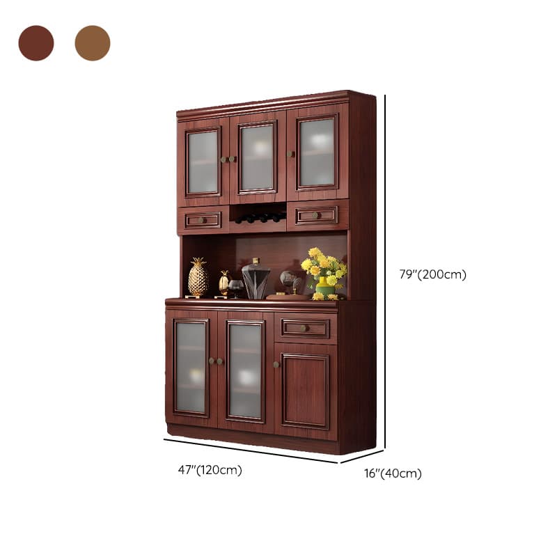 Unattached Microwave Storage Cabinet with Wine Storage Unit - image 19