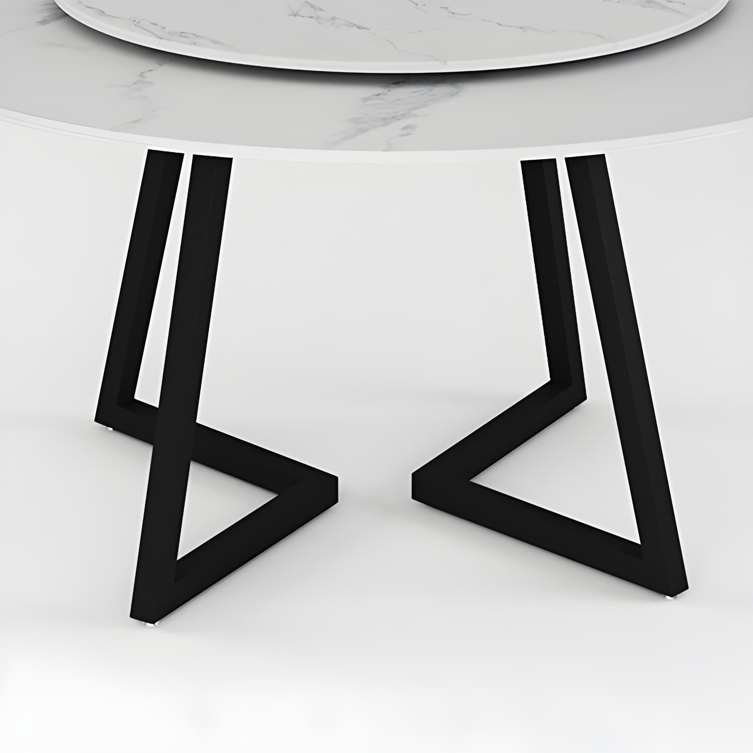 Sintered Stone Dining Table Round Modern Dining Table with Black Frame - image 9