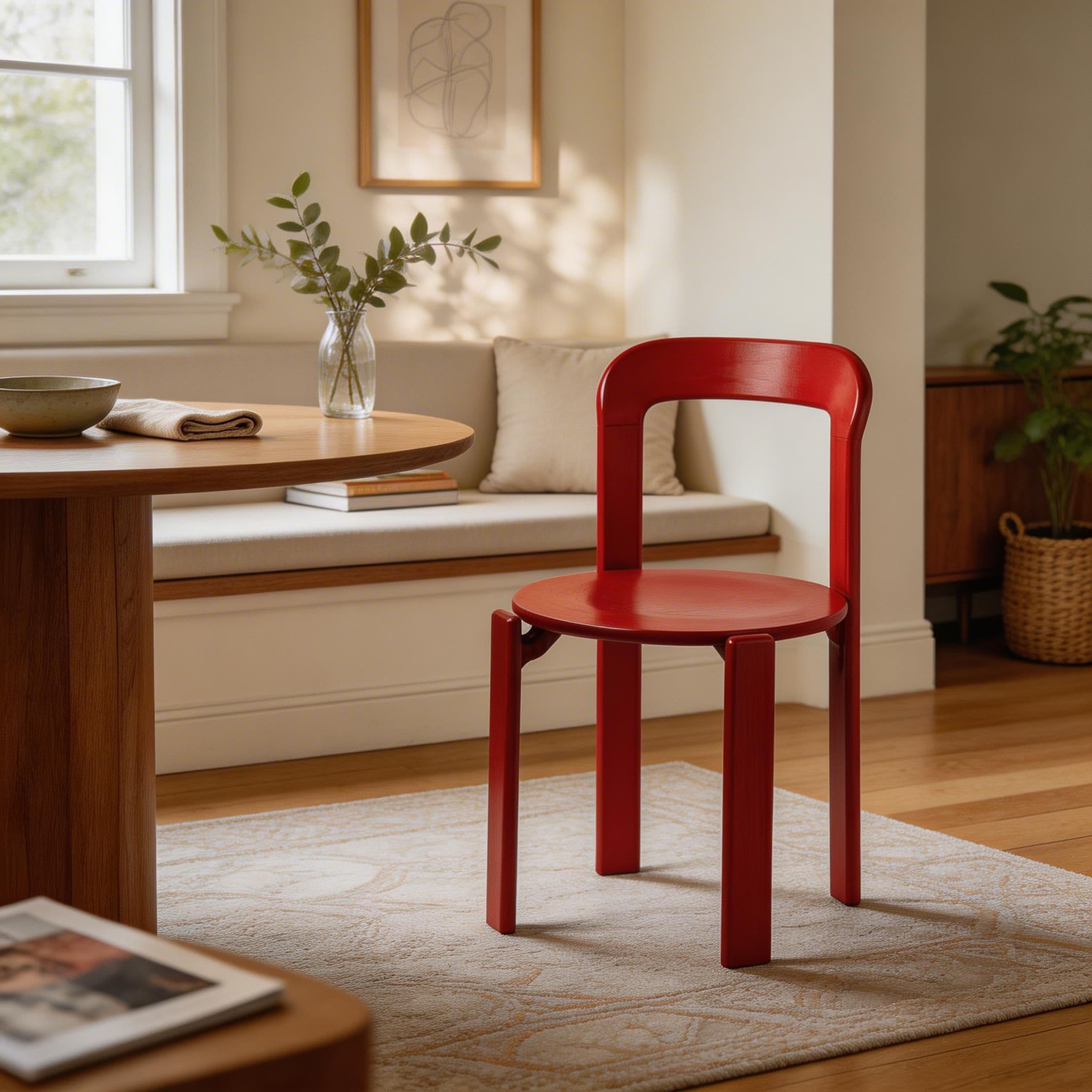 Scandinavian Natural Wood Armless Kitchen Chair 15.3inch Wide Non-Swivel 1 Piece - image 28