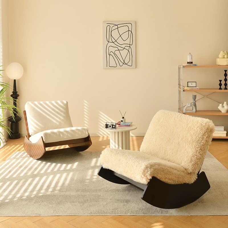 Dove Grey/Amber Color Modish Rocking Seat Upholstered and Scratch-proof Stationary with Spindle Back and Rear - image 5