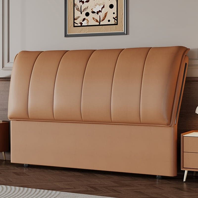 Trendy Panel Headboard in Natural Wood with No Distressing, Rectangle Shape for Queen/Full Bed, Featuring Sponge Upholstery and Standard Height - image 7
