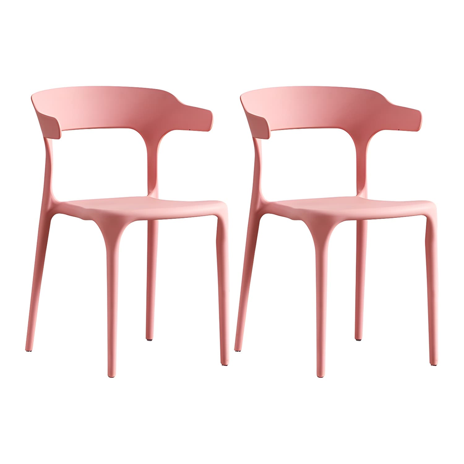Home Modern Side Chair Stackable Open Back Plastic Dining Room Chair Set - image 6