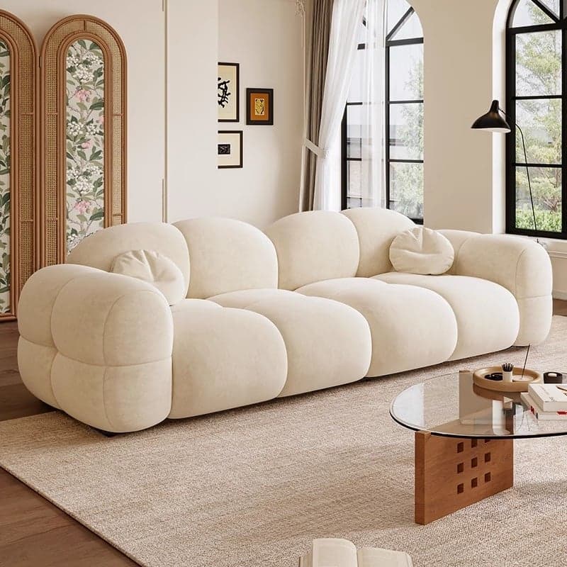 Trendy Solid Color Stain Resistant Standard Sofa in Grey/Taupe/Amber Color with Arm, 4-seater/Seats 3 and 2 Pillows - image 8