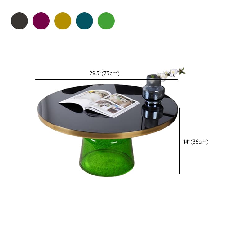 Simplistic Single Side Table with Hardened Glass and Plinth Base, Rounded Top - image 23