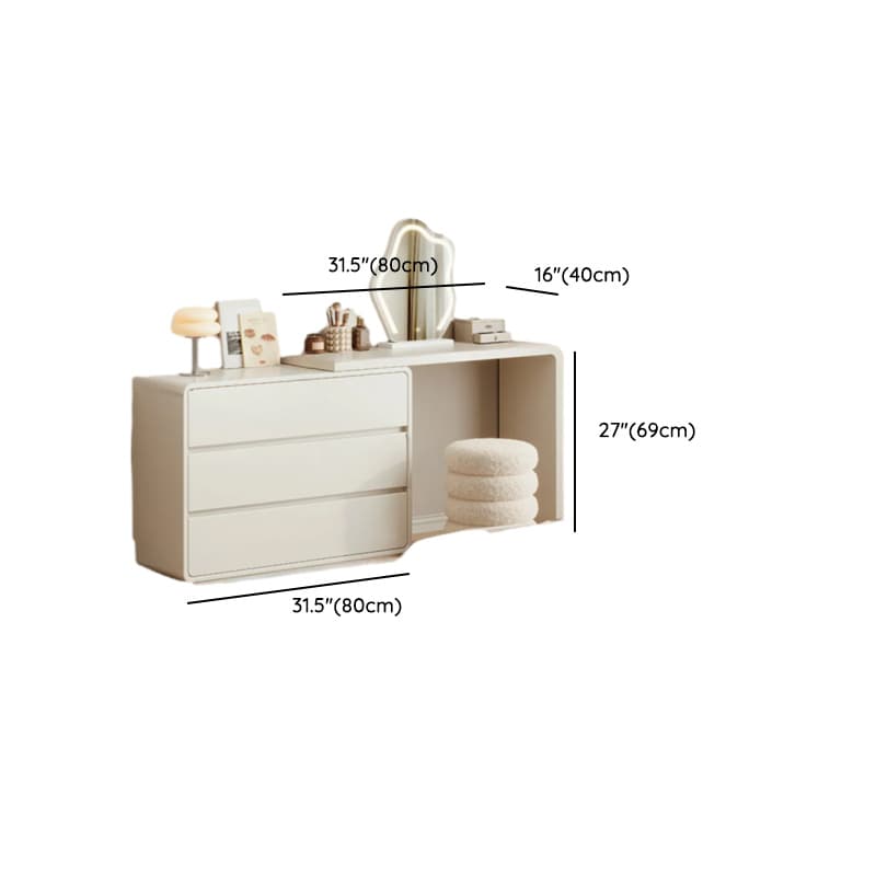 Large Vanity Set with Lumber Table Top, White Seating, 6/3 Drawers, Light Up Mirror, Chair, and Scalable Design - image 16