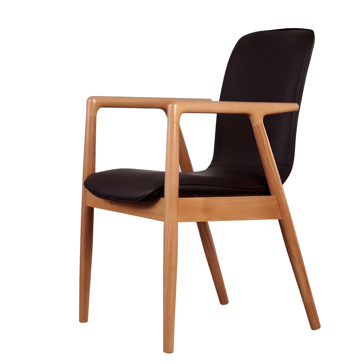 Modern Style Chair Dining Arm Chairs with Wooden Legs for Kitchen - image 4