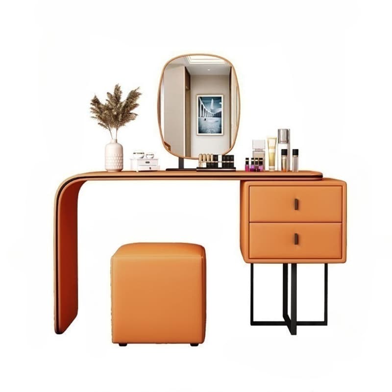 Modern Wood Makeup Vanity with 2 Soft Close Drawers, Standard Length, Natural Finish, 18.9in Width - image 11