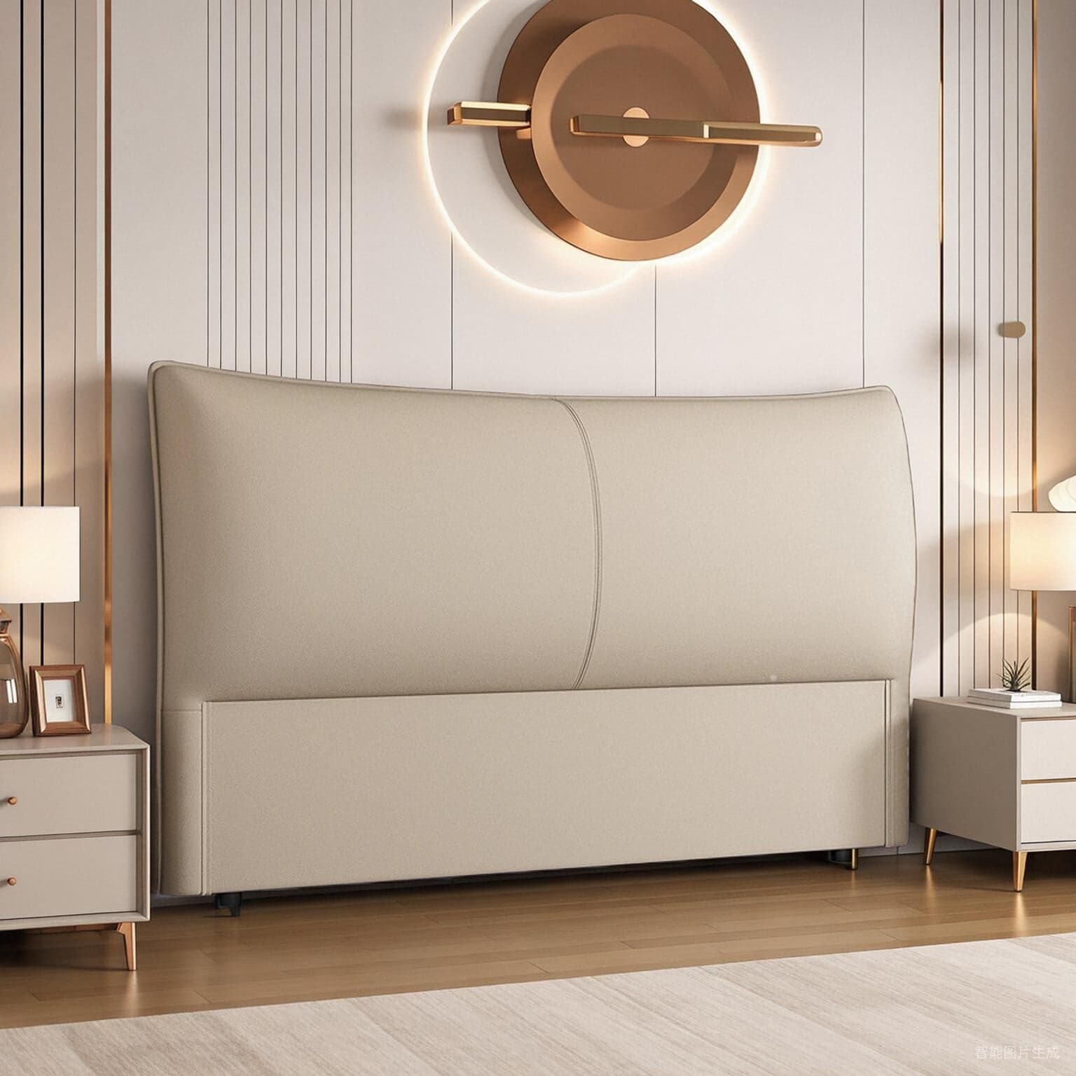 Modish Style Wingback Headboard in Pine Wood with No Distressing, Rectangle Shape for King/Queen/Full Bed, Featuring Sponge Upholstery and Standard Height - image 4