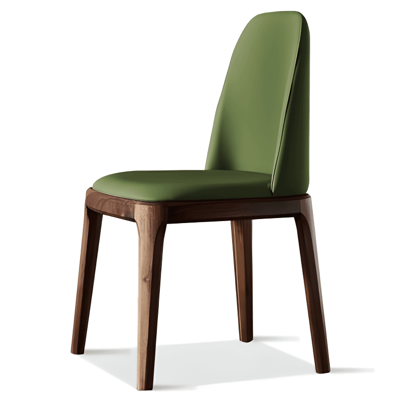Natural Wood Outlined Unwavering Leather Cushion Side Chair for Dining Room - image 3
