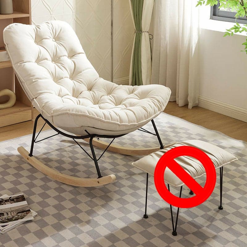 Upholstered Rocking Chair with Wood Legs - Armless Design, Resistant to Scratches and Stains - image 4