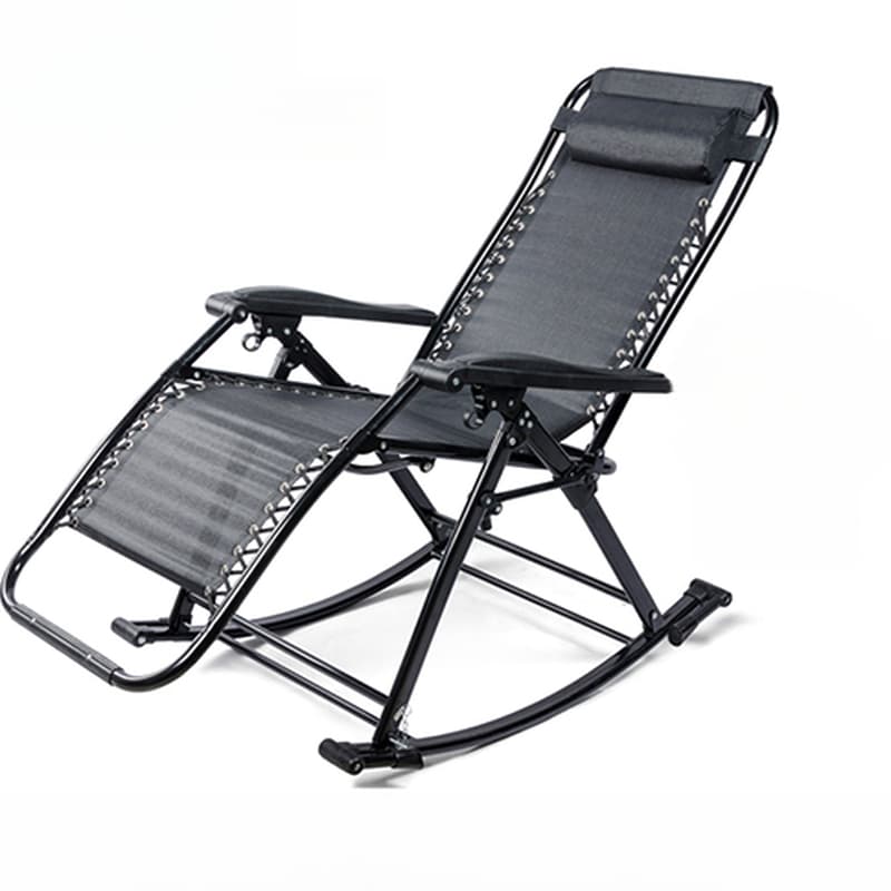 Simplistic Stain Resistant Metal Cushioned Rocking Accent Chair with Round Arm - image 6