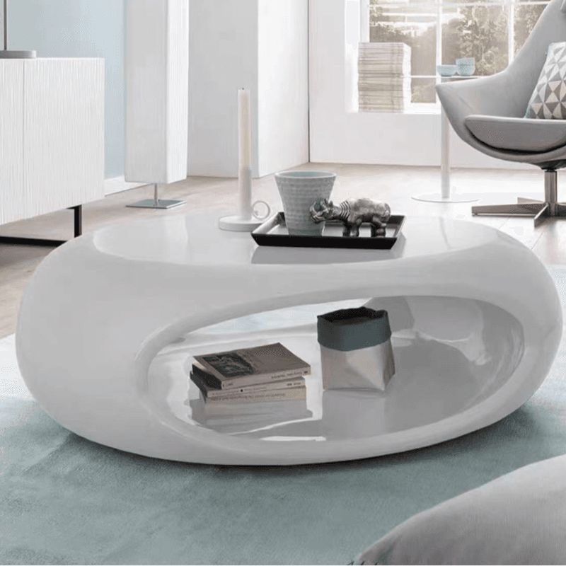 Simple Ink Oval/Rounded Hardened Glass Single Accent Table with Container & Abstract Base - image 9