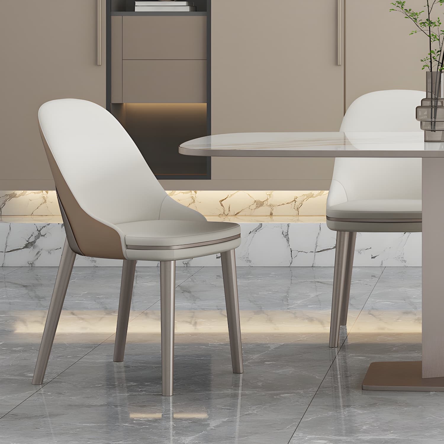 Luxury Sintered Stone Top Dining Set 1/2/5/6/7 Pieces Rectangle Dining Table with Chairs - image 7